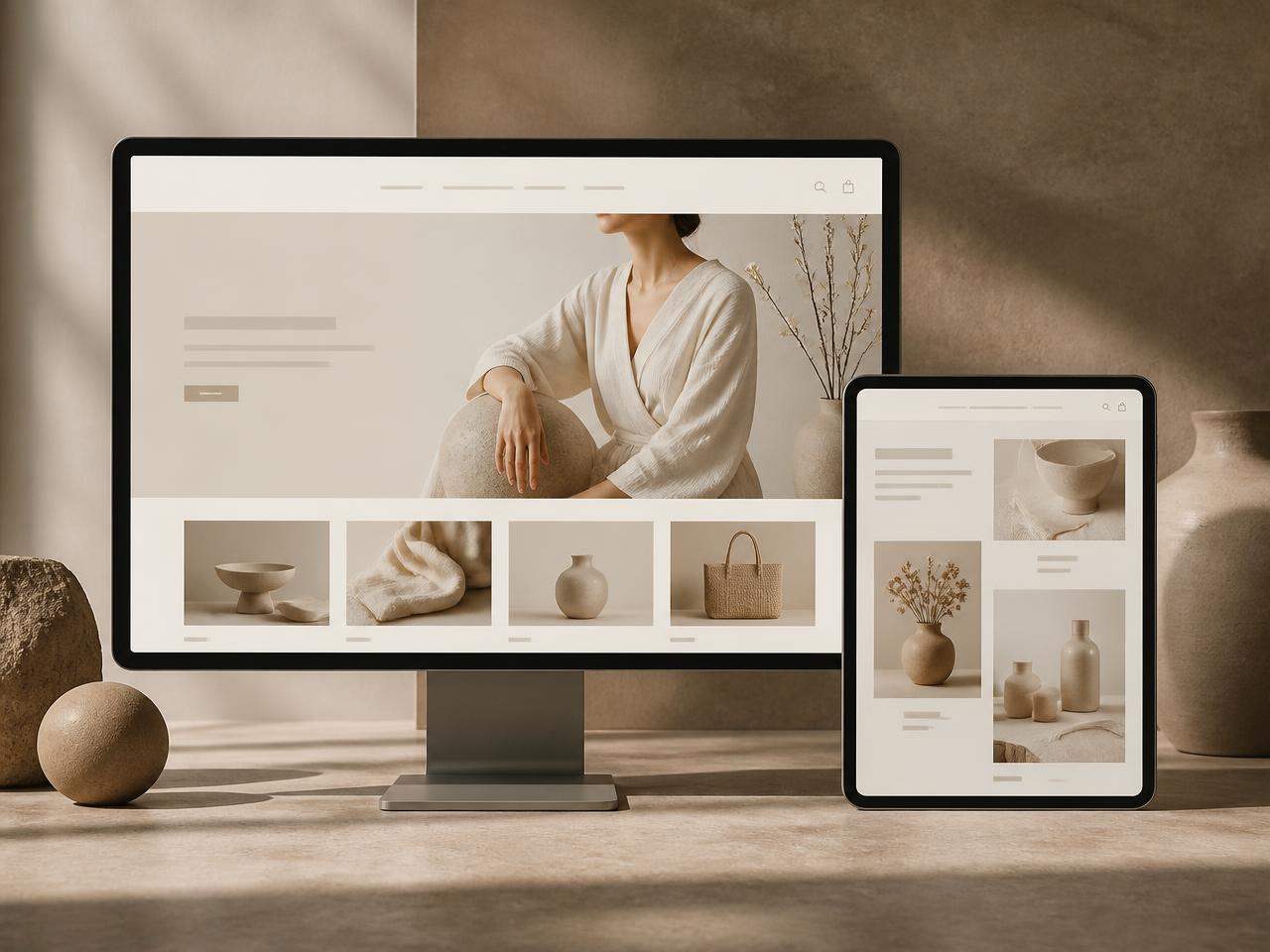Lumen Objects — Design Commerce interface mockup
